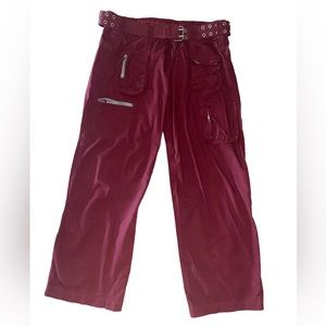 Pete and Greta Johnny Was Burgundy Cargo pants size 12